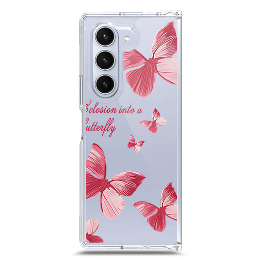 Samsung Galaxy Z Fold 6 Cover - O'Nation Butterfly Dreams Series 2 - Clear Phone Case - Soft Silicon Borders