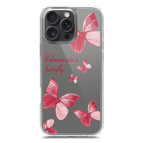 iPhone 16 Pro Max Cover - O'Nation Butterfly Dreams Series 2 - Clear Phone Case - Soft Silicon Borders