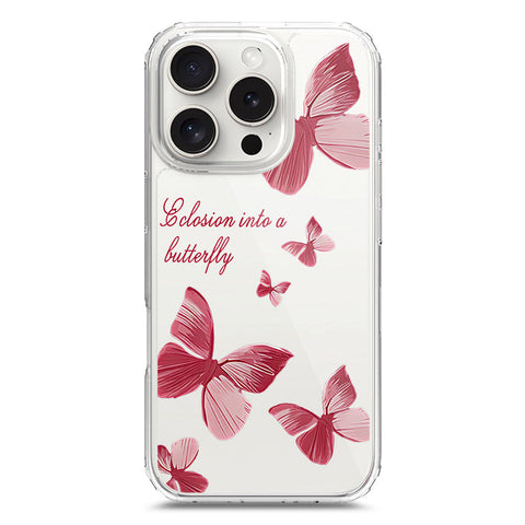 iPhone 16 Pro Cover - O'Nation Butterfly Dreams Series 2 - Clear Phone Case - Soft Silicon Borders
