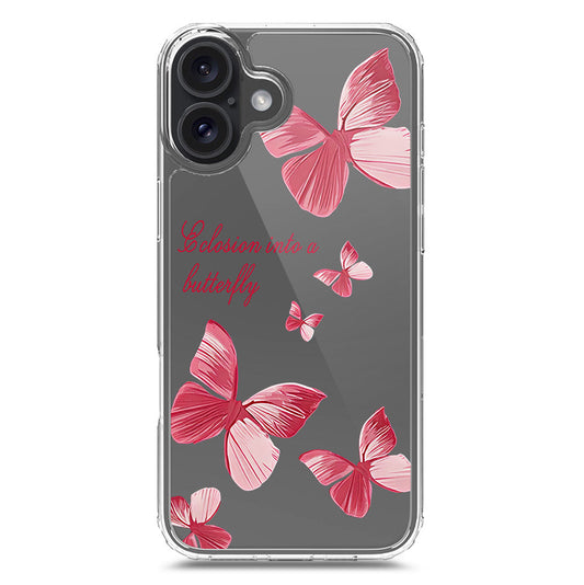 iPhone 16 Plus Cover - O'Nation Butterfly Dreams Series 2 - Clear Phone Case - Soft Silicon Borders