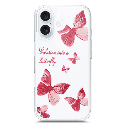 iPhone 16 Cover - O'Nation Butterfly Dreams Series 2 - Clear Phone Case - Soft Silicon Borders