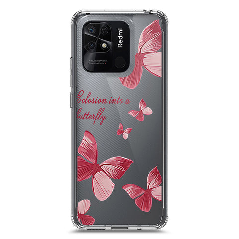 Xiaomi Redmi 10C Cover - O'Nation Butterfly Dreams Series 2 - Clear Phone Case - Soft Silicon Borders