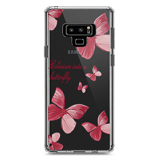 Samsung Galaxy Note 9 Cover - O'Nation Butterfly Dreams Series 2 - Clear Phone Case - Soft Silicon Borders