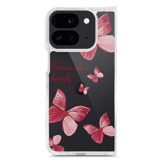 Google Pixel 9 Pro Fold Cover - O'Nation Butterfly Dreams Series 2 - Clear Phone Case - Soft Silicon Borders
