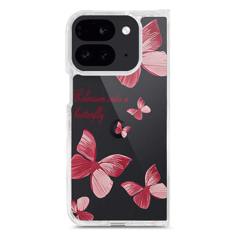 Google Pixel 9 Pro Fold Cover - O'Nation Butterfly Dreams Series 2 - Clear Phone Case - Soft Silicon Borders