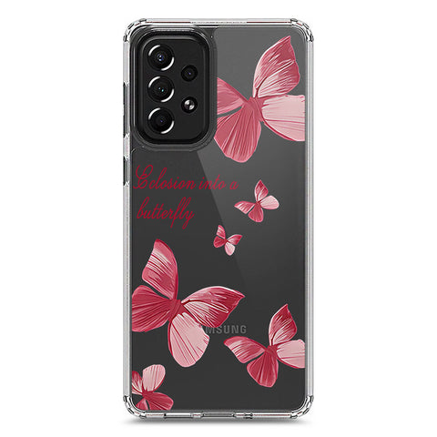 Samsung Galaxy A73 5G Cover - O'Nation Butterfly Dreams Series 2 - Clear Phone Case - Soft Silicon Borders