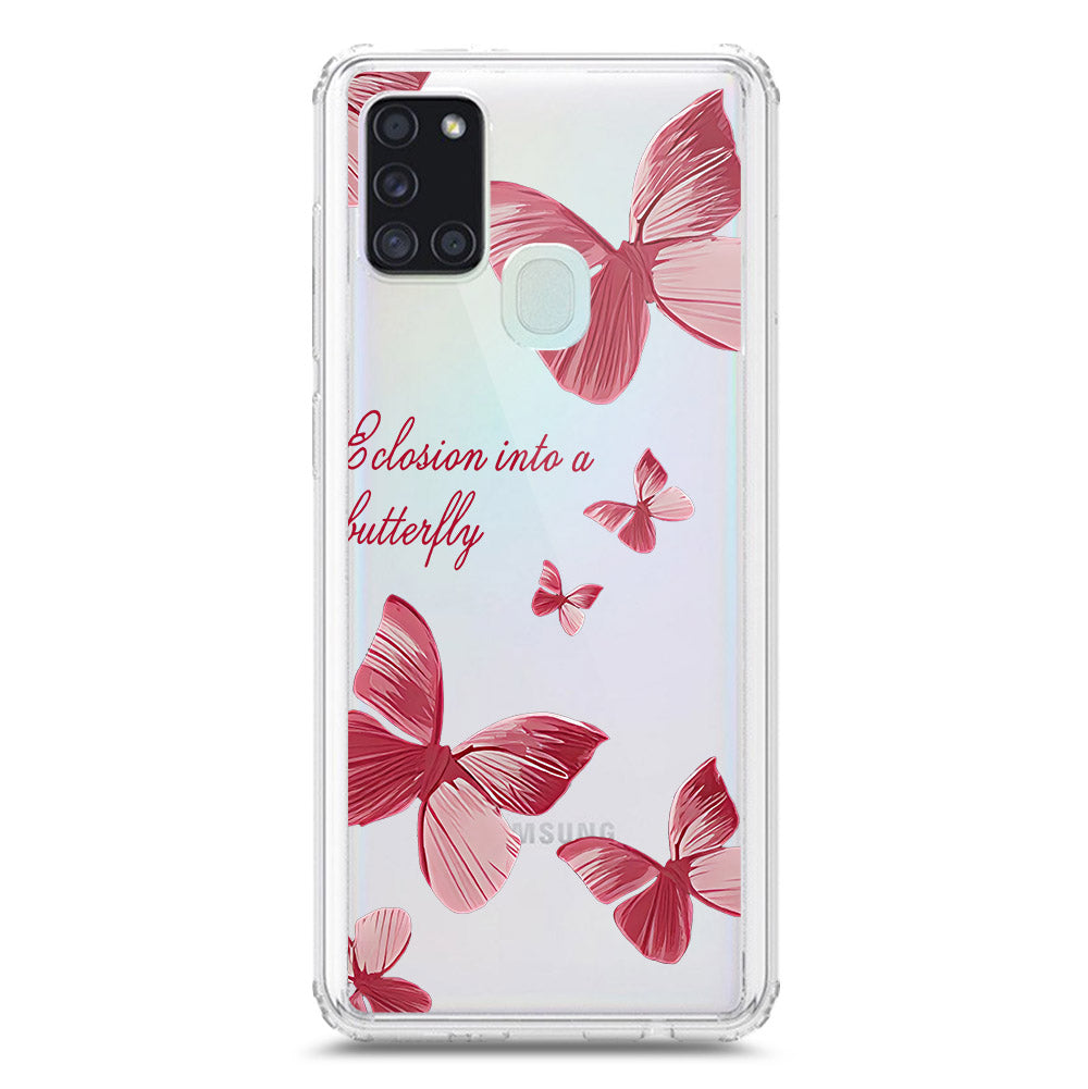 Samsung Galaxy A21s Cover - O'Nation Butterfly Dreams Series 2 - Clear Phone Case - Soft Silicon Borders