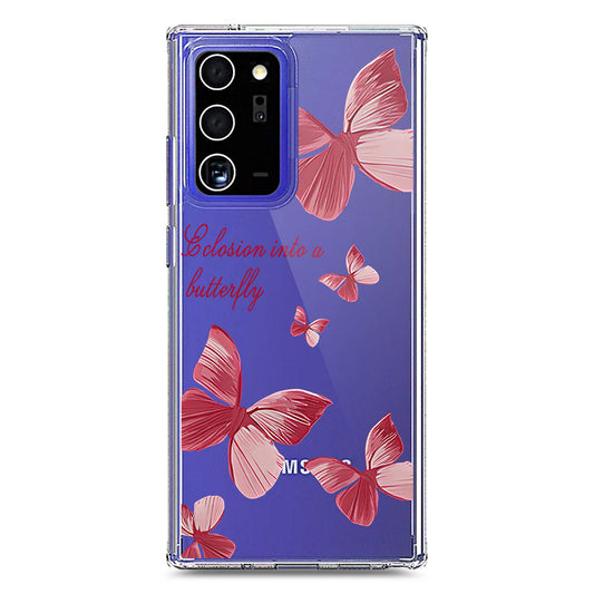 Samsung Galaxy Note 20 Ultra Cover - O'Nation Butterfly Dreams Series 2 - Clear Phone Case - Soft Silicon Borders