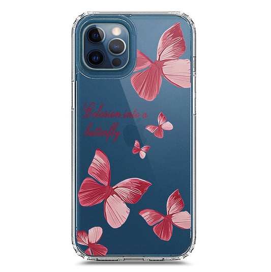 iPhone 12 Pro Max Cover - O'Nation Butterfly Dreams Series 2 - Clear Phone Case - Soft Silicon Borders