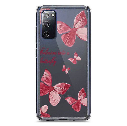 Samsung Galaxy S20 FE Cover - O'Nation Butterfly Dreams Series 2 - Clear Phone Case - Soft Silicon Borders