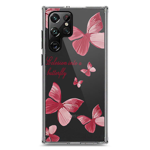 Samsung Galaxy S22 Ultra 5G Cover - O'Nation Butterfly Dreams Series 2 - Clear Phone Case - Soft Silicon Borders (Fast Delivery)