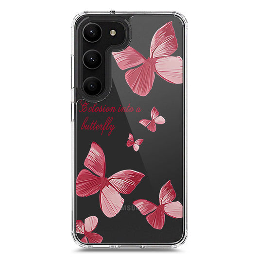 Samsung Galaxy S23 Plus 5G Cover - O'Nation Butterfly Dreams Series 2 - Clear Phone Case - Soft Silicon Borders