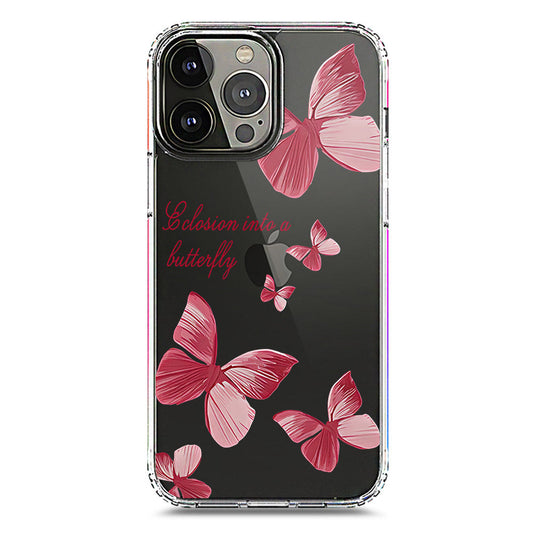 iPhone 13 Pro Max Cover - O'Nation Butterfly Dreams Series 2 - Clear Phone Case - Soft Silicon Borders