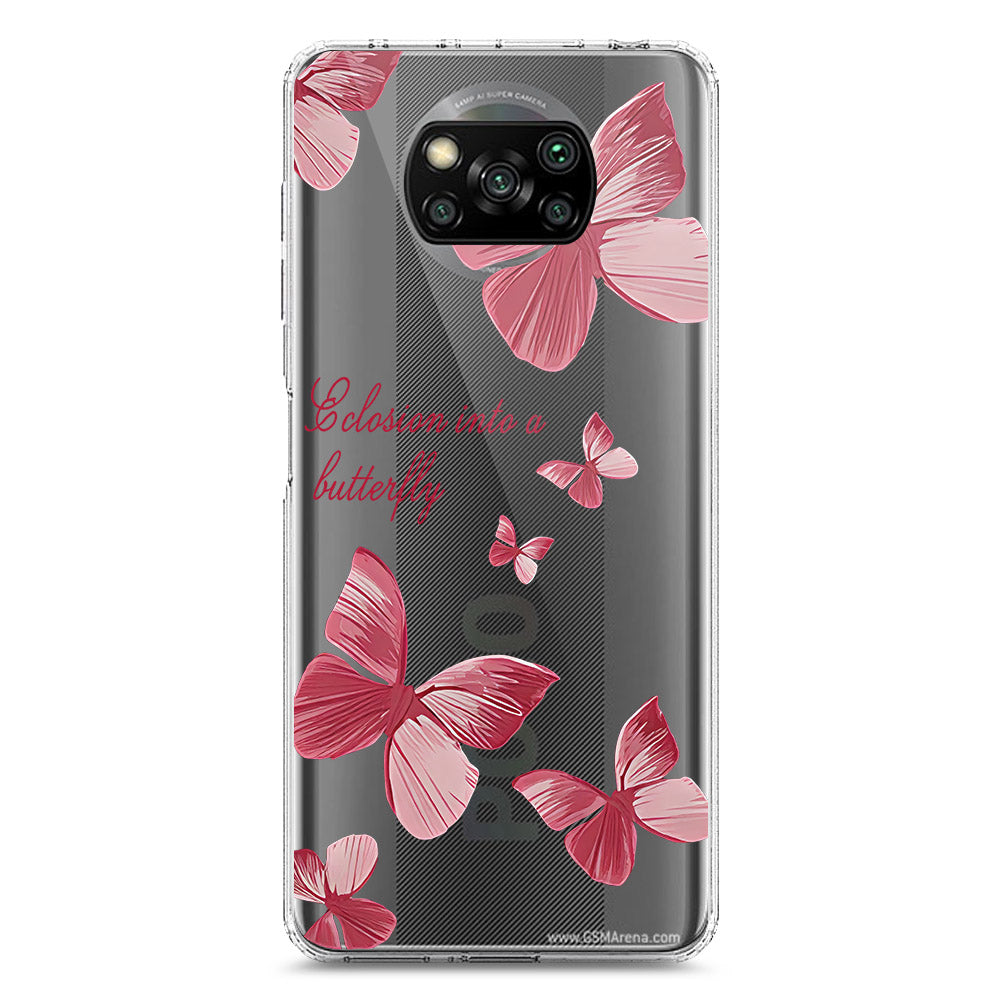 Xiaomi Poco X3 Cover - O'Nation Butterfly Dreams Series 2 - Clear Phone Case - Soft Silicon Borders