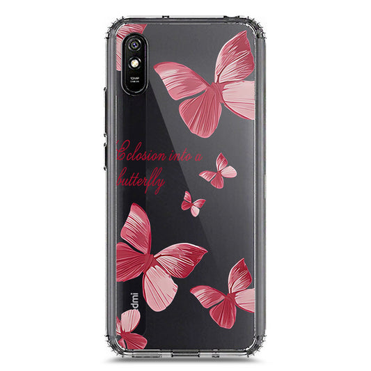 Xiaomi Redmi 9A Cover - O'Nation Butterfly Dreams Series 2 - Clear Phone Case - Soft Silicon Borders