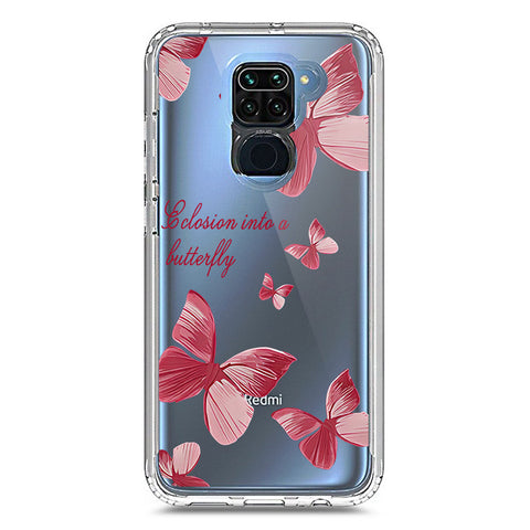 Xiaomi Redmi Note 9 Cover - O'Nation Butterfly Dreams Series 2 - Clear Phone Case - Soft Silicon Borders