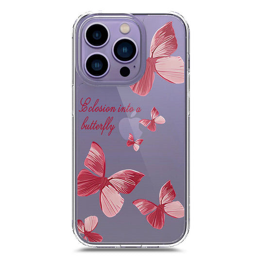 iPhone 14 Pro Max Cover - O'Nation Butterfly Dreams Series 2 - Clear Phone Case - Soft Silicon Borders