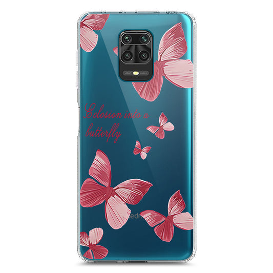 Xiaomi Redmi Note 9S Cover - O'Nation Butterfly Dreams Series 2 - Clear Phone Case - Soft Silicon Borders