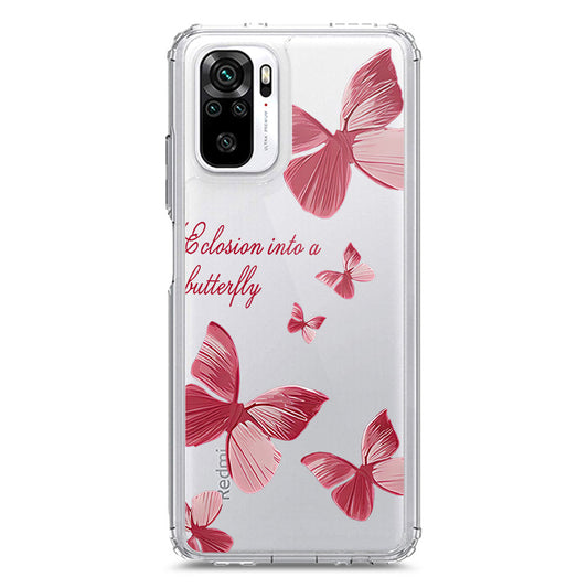 Xiaomi Redmi Note 10S Cover - O'Nation Butterfly Dreams Series 2 - Clear Phone Case - Soft Silicon Borders