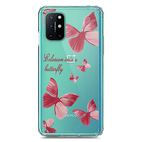 OnePlus 8T Cover - O'Nation Butterfly Dreams Series 2 - Clear Phone Case - Soft Silicon Borders