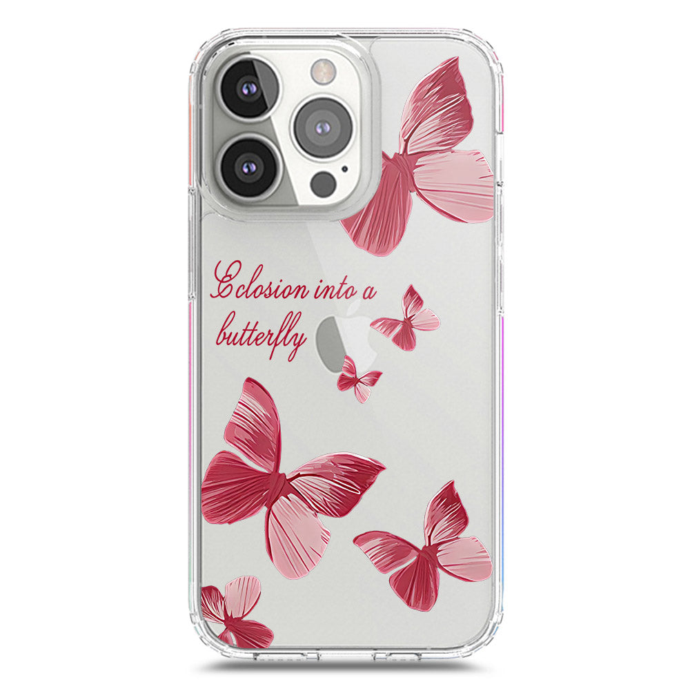 iPhone 13 Pro Cover - O'Nation Butterfly Dreams Series 2 - Clear Phone Case - Soft Silicon Borders