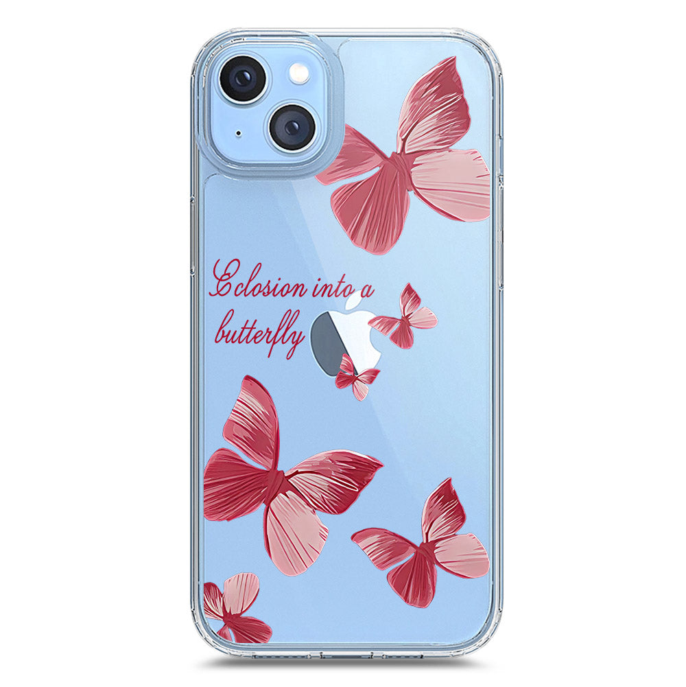 iPhone 14 Plus Cover - O'Nation Butterfly Dreams Series 2 - Clear Phone Case - Soft Silicon Borders