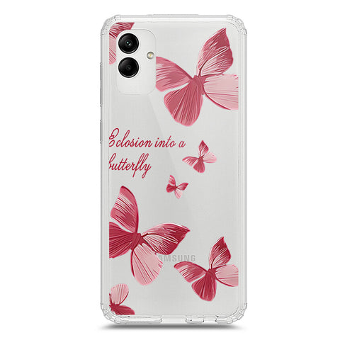 Samsung Galaxy A04 Cover - O'Nation Butterfly Dreams Series 2 - Clear Phone Case - Soft Silicon Borders
