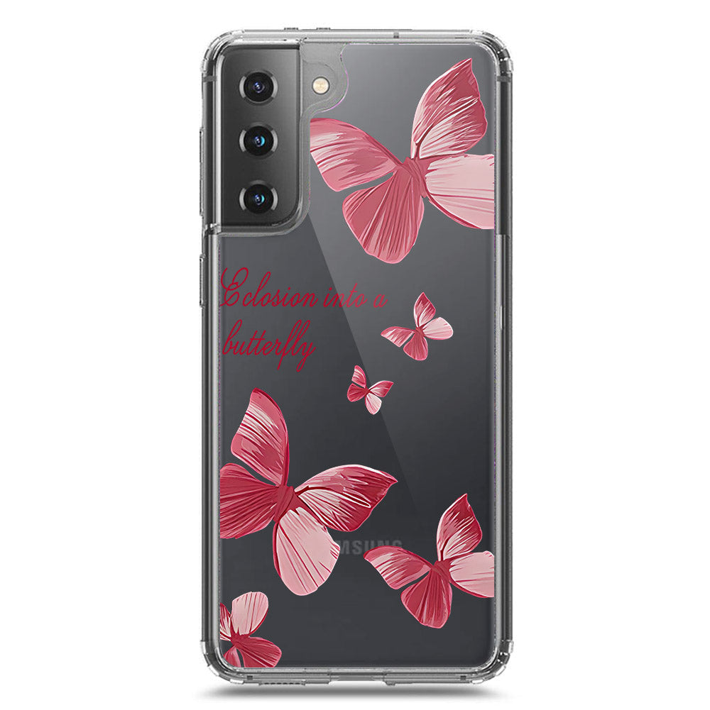 Samsung Galaxy S21 5G Cover - O'Nation Butterfly Dreams Series 2 - Clear Phone Case - Soft Silicon Borders