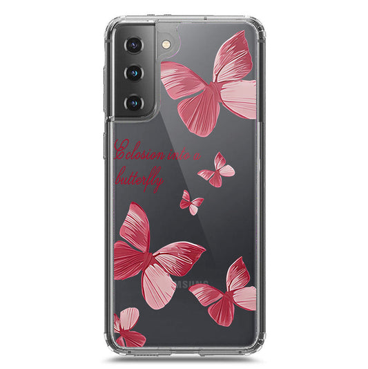Samsung Galaxy S21 5G Cover - O'Nation Butterfly Dreams Series 2 - Clear Phone Case - Soft Silicon Borders