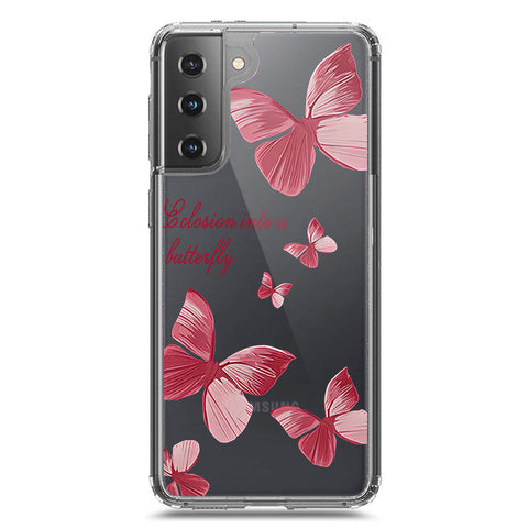 Samsung Galaxy S21 5G Cover - O'Nation Butterfly Dreams Series 2 - Clear Phone Case - Soft Silicon Borders