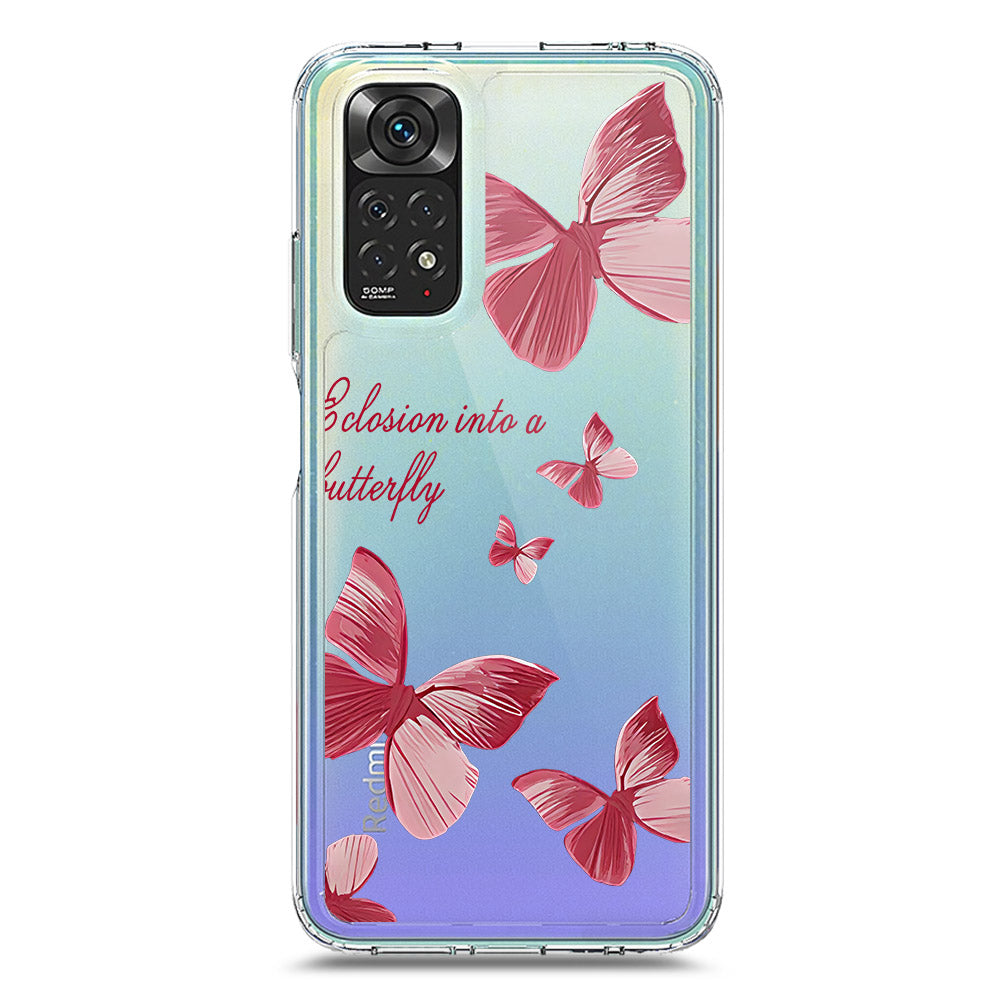 Xiaomi Redmi Note 11 Cover - O'Nation Butterfly Dreams Series 2 - Clear Phone Case - Soft Silicon Borders