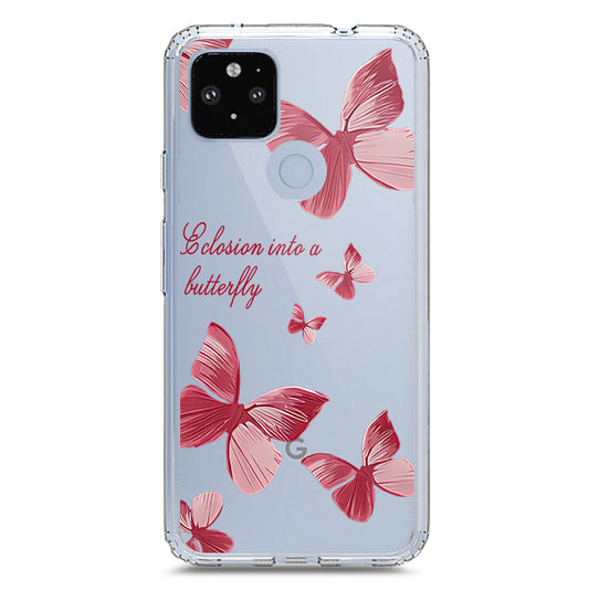 Google Pixel 5 Cover - O'Nation Butterfly Dreams Series 2 - Clear Phone Case - Soft Silicon Borders