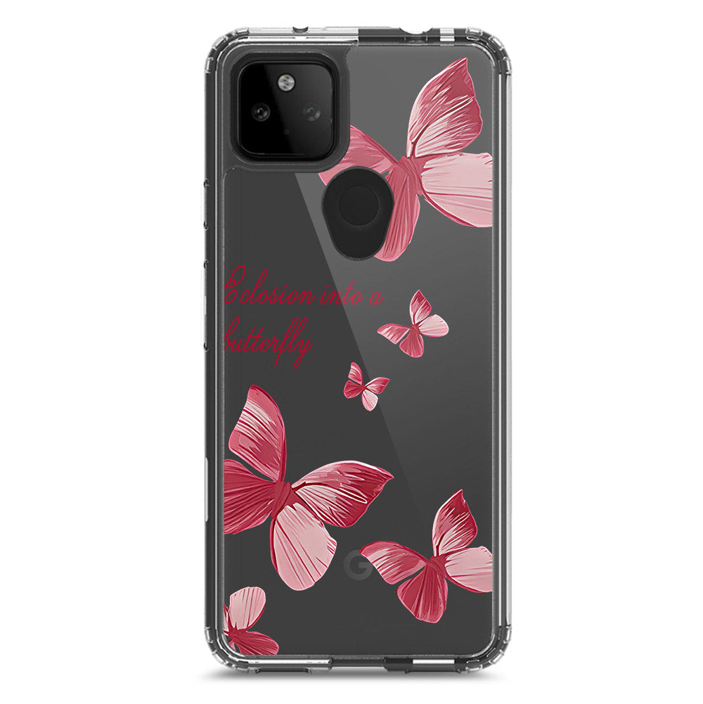 Google Pixel 5a 5G Cover - O'Nation Butterfly Dreams Series 2 - Clear Phone Case - Soft Silicon Borders