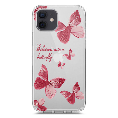 iPhone 12 Cover - O'Nation Butterfly Dreams Series 2 - Clear Phone Case - Soft Silicon Borders