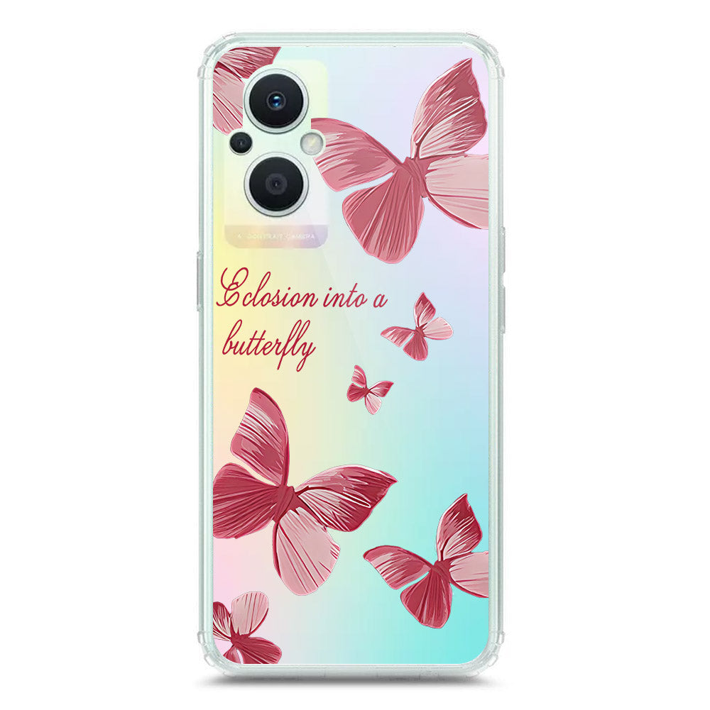 Oppo Reno 8 Z Cover - O'Nation Butterfly Dreams Series 2 - Clear Phone Case - Soft Silicon Borders