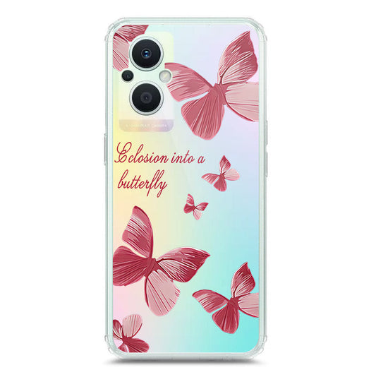 Oppo Reno 7 Z 5G Cover - O'Nation Butterfly Dreams Series 2 - Clear Phone Case - Soft Silicon Borders
