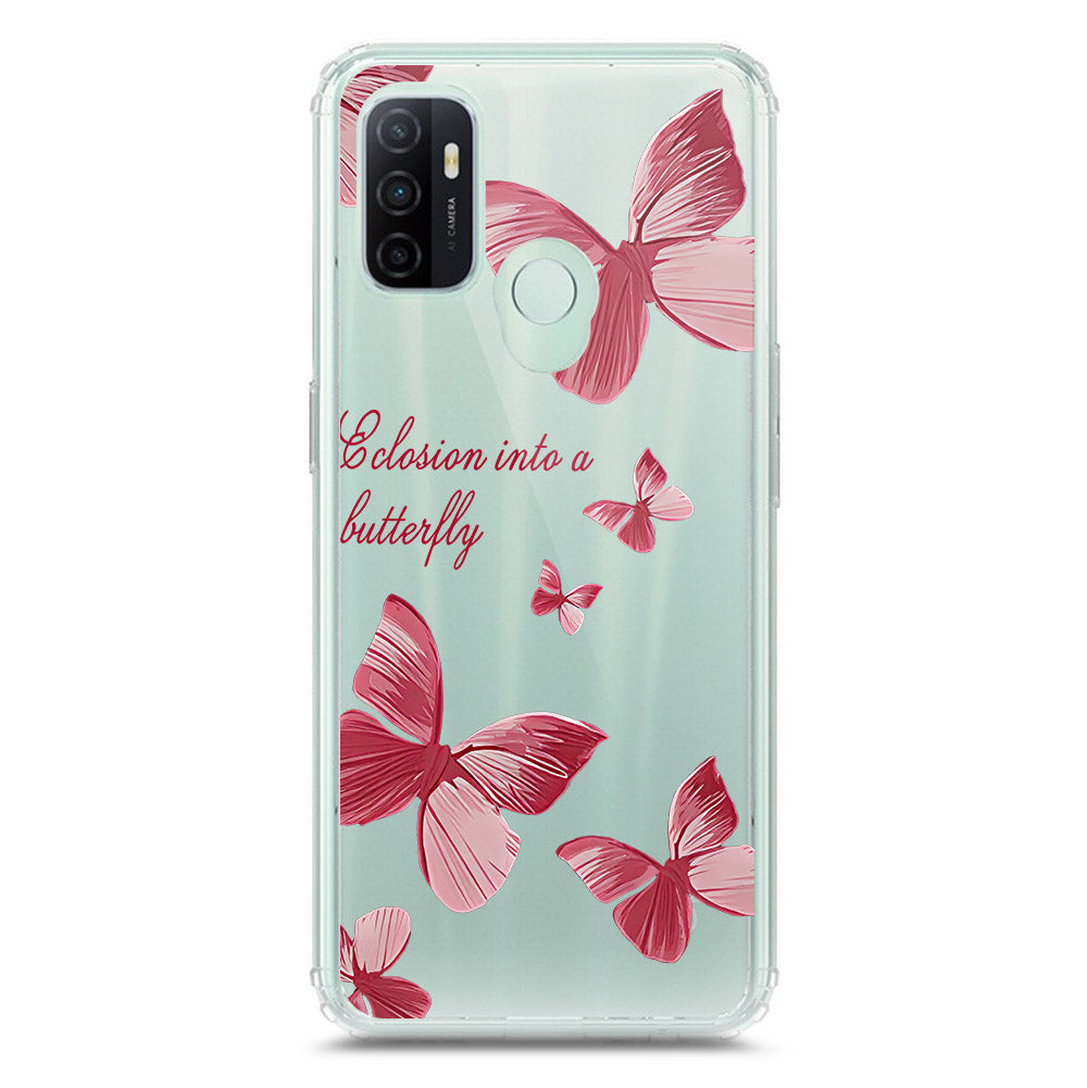 Oppo A53s Cover - O'Nation Butterfly Dreams Series 2 - Clear Phone Case - Soft Silicon Borders