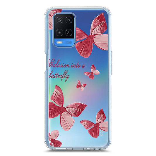 Oppo A54 4G Cover - O'Nation Butterfly Dreams Series 2 - Clear Phone Case - Soft Silicon Borders