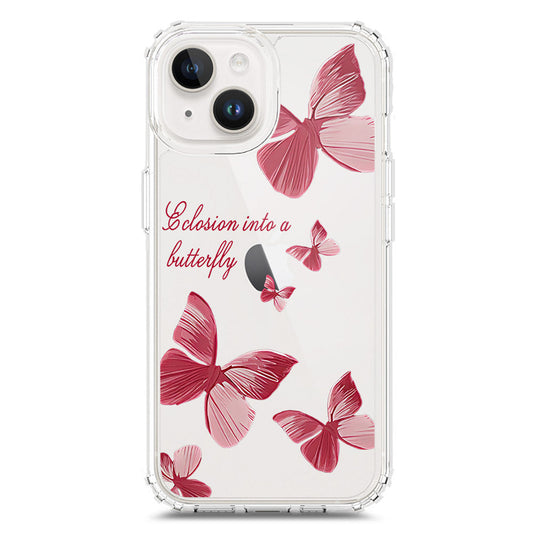 iPhone 15 Cover - O'Nation Butterfly Dreams Series 2 - Clear Phone Case - Soft Silicon Borders