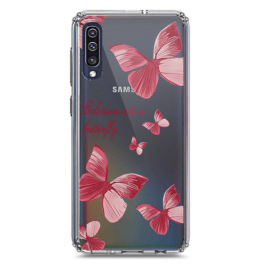 Samsung Galaxy A50 Cover - O'Nation Butterfly Dreams Series 2 - Clear Phone Case - Soft Silicon Borders