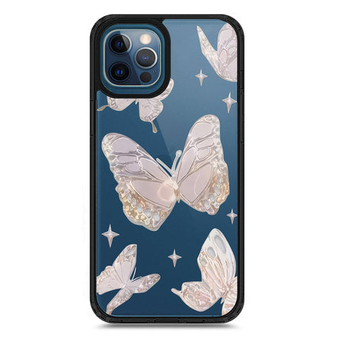 iPhone 12 Pro Max - Black - Cover - O'Nation Butterfly Dreams Series 2 - Clear Phone Case - Soft Silicon Borders