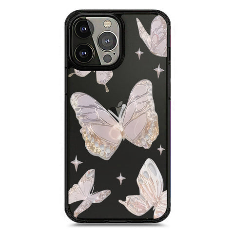 iPhone 13 Pro Max - Black - Cover - O'Nation Butterfly Dreams Series 2 - Clear Phone Case - Soft Silicon Borders