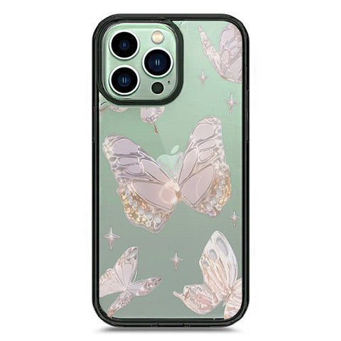 iPhone 14 Pro Max - Black - Cover - O'Nation Butterfly Dreams Series 2 - Clear Phone Case - Soft Silicon Borders