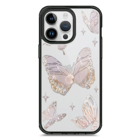 iPhone 15 Pro Max - Black - Cover - O'Nation Butterfly Dreams Series 2 - Clear Phone Case - Soft Silicon Borders