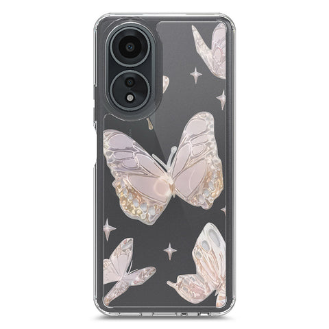 Oppo A58 4G Cover - O'Nation Butterfly Dreams Series 2 - Clear Phone Case - Soft Silicon Borders