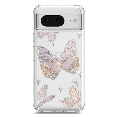 Google Pixel 8a Cover - O'Nation Butterfly Dreams Series 2 - Clear Phone Case - Soft Silicon Borders