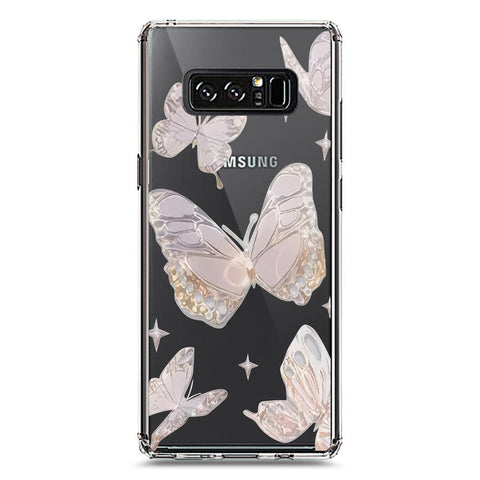 Samsung Galaxy Note 8 Cover - O'Nation Butterfly Dreams Series 2 - Clear Phone Case - Soft Silicon Borders
