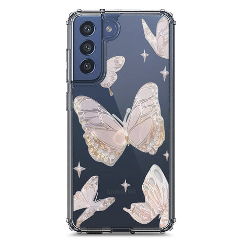 Samsung Galaxy S21 FE 5G Cover - O'Nation Butterfly Dreams Series 2 - Clear Phone Case - Soft Silicon Borders