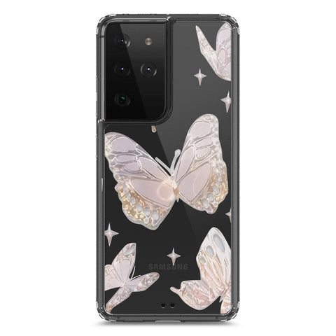 Samsung Galaxy S21 Ultra 5G Cover - O'Nation Butterfly Dreams Series 2 - Clear Phone Case - Soft Silicon Borders