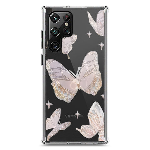 Samsung Galaxy S22 Ultra 5G Cover - O'Nation Butterfly Dreams Series 2 - Clear Phone Case - Soft Silicon Borders